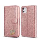 For iPhone 11 Glitter Powder Love Leather Phone Case (Pink) - 1