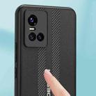 For vivo S10 Pro Carbon Fiber Texture Plain Leather Phone Case(Dark Green) - 5