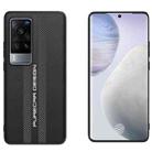 For vivo X60 Pro Carbon Fiber Texture Plain Leather Phone Case(Black) - 1