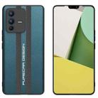For vivo S12 Pro Carbon Fiber Texture Plain Leather Phone Case(Dark Green) - 1