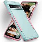 For Google Pixel 7 Pro Pioneer Armor Heavy Duty PC + TPU Phone Case(Green+Pink) - 1