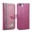 Glitter Powder Butterfly Leather Phone Case For iPhone 7 Plus/8 Plus(Purple) - 1