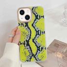 Snake Texture Dual-side Laminating TPU Phone Case For iPhone 14(Yellow) - 1