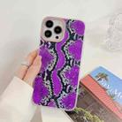 For iPhone 14 Pro Snake Texture Dual-side Laminating TPU Phone Case(Purple) - 1