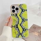 For iPhone 14 Pro Snake Texture Dual-side Laminating TPU Phone Case(Yellow) - 1