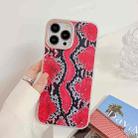 For iPhone 14 Pro Snake Texture Dual-side Laminating TPU Phone Case(Red) - 1