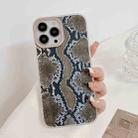 For iPhone 13 Snake Texture Dual-side Laminating TPU Phone Case(Brown) - 1