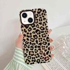For iPhone 14 Plus Leopard Texture Dual-side Laminating Phone Case (Light Brown) - 1
