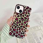 For iPhone 14 Plus Leopard Texture Dual-side Laminating Phone Case (Light Red) - 1