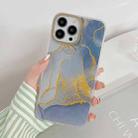 Marble Dual-side Laminating Electroplating Case For iPhone 14 Pro(Light Grey) - 1