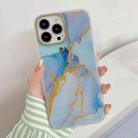 Marble Dual-side Laminating Electroplating Case For iPhone 14 Pro Max(Light Blue) - 1