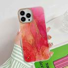 Marble Dual-side Laminating Electroplating Case For iPhone 13 Pro(Red) - 1