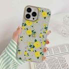 Dual-side Laminating Vintage Flowers Phone Case For iPhone 13 Pro Max(Golden Lotus) - 1