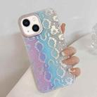 For iPhone 14 Plus Python Texture Dual-side Laminating Phone Case (Blue Pink) - 1