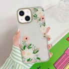For iPhone 14 Plus Dual-side Laminating Fresh Flowers Phone Case (China Aster) - 1