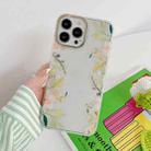 Dual-side Laminating Elegant Flowers Phone Case For iPhone 13(Balsamine) - 1