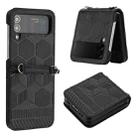 For Samsung Galaxy Z Flip3 5G Football Texture Leather Phone Case(Black) - 1