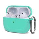 Silicone Thickening Wireless Earphone Protective Case with Hook For AirPods Pro 2(Mint Green) - 1