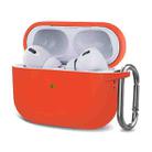 Silicone Thickening Wireless Earphone Protective Case with Hook For AirPods Pro 2(Orange) - 1