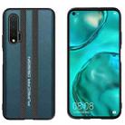 For Huawei nova 6 Carbon Fiber Texture Plain Leather Phone Case(Dark Green) - 1