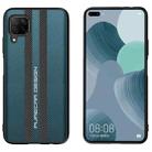 For Huawei nova 6 SE Carbon Fiber Texture Plain Leather Phone Case(Dark Green) - 1