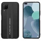 For Huawei nova 6 SE Carbon Fiber Texture Plain Leather Phone Case(Black) - 1