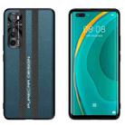 For Huawei nova 7 Pro Carbon Fiber Texture Plain Leather Phone Case(Dark Green) - 1