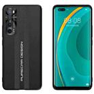 For Huawei nova 7 Pro Carbon Fiber Texture Plain Leather Phone Case(Black) - 1