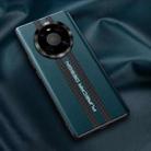 For Huawei Mate 40 / Mate 40E Carbon Fiber Texture Plain Leather Phone Case(Dark Green) - 1