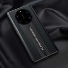 For Huawei Mate 40 RS Porsche Design Carbon Fiber Texture Plain Leather Phone Case(Black) - 1