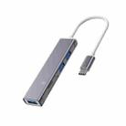 5 in 1 Type-C to SD / TF Card Slot + 3 USB Ports Multifunctional Docking Station HUB(Grey) - 1
