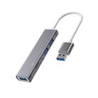 5 in 1 USB to SD / TF Card Slot + 3 USB Ports Multifunctional Docking Station HUB(Grey) - 1