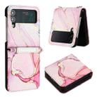 For Samsung Galaxy Z Flip3 5G Marble Pattern Leather Phone Case(Rose Gold LS005) - 1