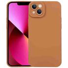 For iPhone 14 Liquid Silicone Full Coverage Phone Case (Brown) - 1