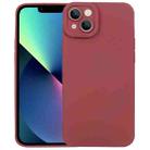 For iPhone 14 Plus Liquid Silicone Full Coverage Phone Case (Wine Red) - 1