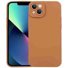 For iPhone 14 Plus Liquid Silicone Full Coverage Phone Case (Brown) - 1