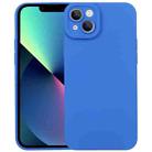 For iPhone 14 Plus Liquid Silicone Full Coverage Phone Case (Dark Blue) - 1