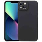 For iPhone 14 Plus Liquid Silicone Full Coverage Phone Case (Black) - 1