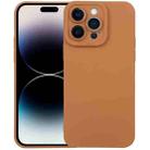 For iPhone 14 Pro Liquid Silicone Full Coverage Phone Case(Brown) - 1