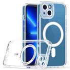 For iPhone 14 Plus Cat-eye TPU Acrylic Magsafe Phone Case (Blue) - 1