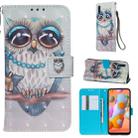 For Galaxy M11 3D Painting Horizontal Flip Leather Case with Holder & Card Slot & Wallet & Lanyard(Cute Owl) - 1