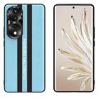 For Honor 70 Carbon Fiber Texture Plain Leather Phone Case(Sky Blue) - 1