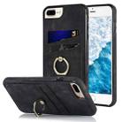 Vintage Patch Leather Phone Case with Ring Holder For iPhone 7 Plus/8 Plus(Black) - 1