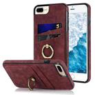 Vintage Patch Leather Phone Case with Ring Holder For iPhone 7 Plus/8 Plus(Red) - 1