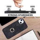 For iPhone 13 Vintage Patch Leather Phone Case with Ring Holder(Black) - 5