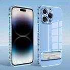 For iPhone 14 Pro Magnetic Holder Clear Phone Case(Sierra Blue) - 1