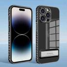 For iPhone 14 Pro Magnetic Holder Clear Phone Case(Black) - 1