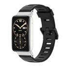 For Xiaomi Mi Band 7 Pro Mijobs Flat Hole TPU Watch Band(Black Silver) - 1