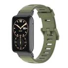 For Xiaomi Mi Band 7 Pro Mijobs Flat Hole TPU Watch Band(Army Green Black) - 1