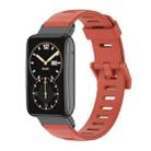 For Xiaomi Mi Band 7 Pro Mijobs Flat Hole TPU Watch Band(Orange Black) - 1